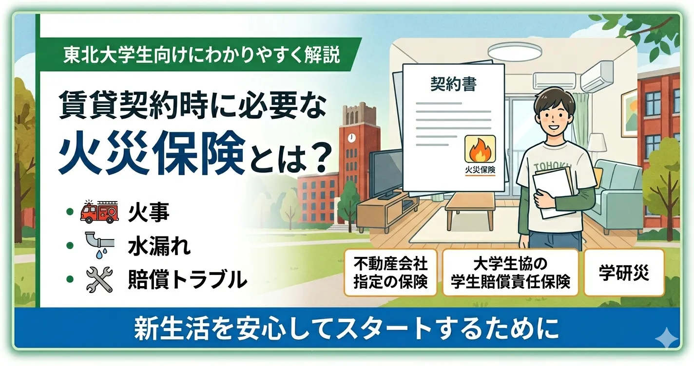 賃貸契約時に必要な火災保険とは？東北大学生向けにわかりやすく解説