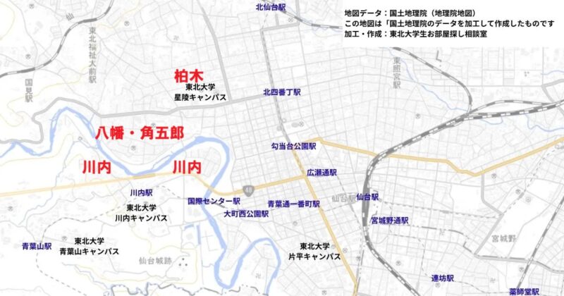 ブログ用地図（八幡・角五郎、川内、柏木）