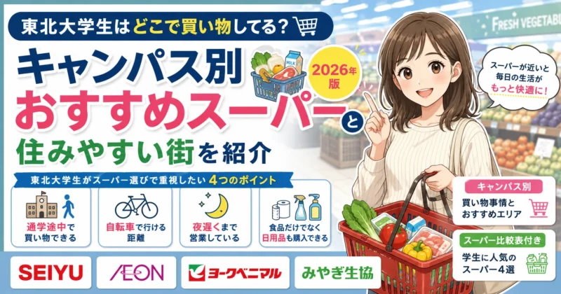 東北大学生はどこで買い物してる？キャンパス別おすすめスーパーと住みやすい街を紹介【2026年版】