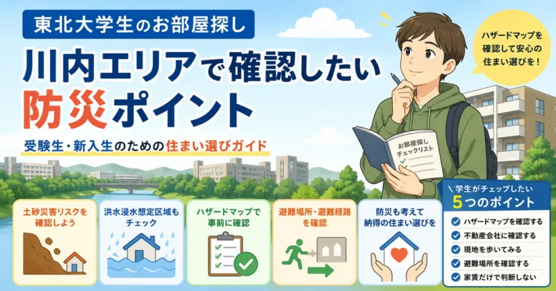 東北大学生必見！川内エリアで部屋探しをする前に確認したいハザードマップ
