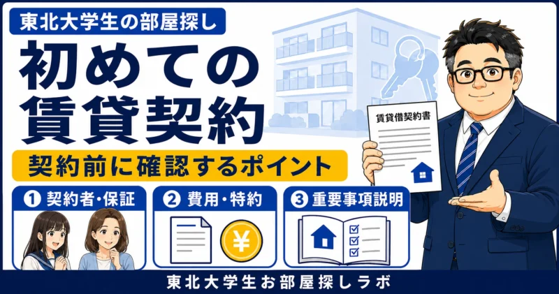 東北大学生が初めて賃貸契約を結ぶ前に確認したい契約者・費用・重要事項説明
