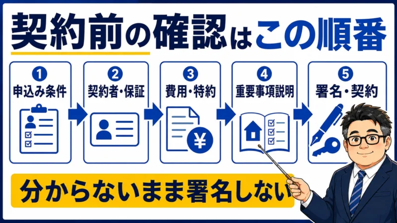 申込み条件から署名まで賃貸契約前に確認する5つの手順