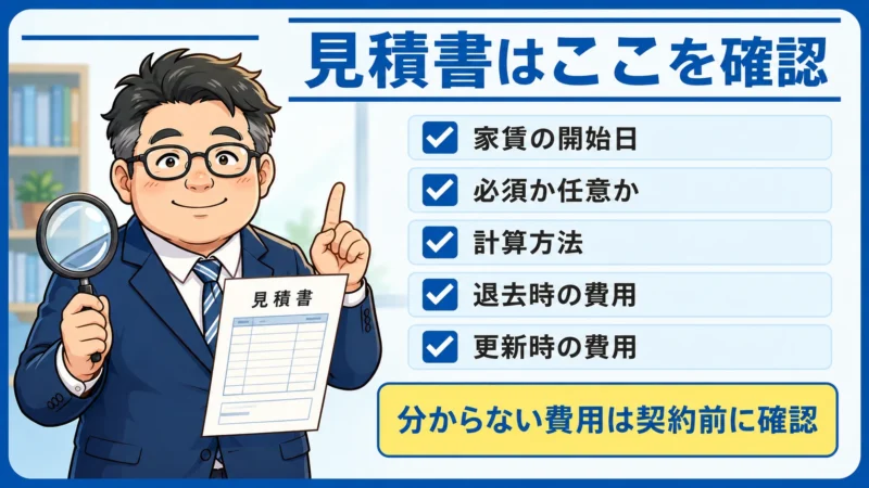 賃貸契約の初期費用見積書で確認する5つのポイント