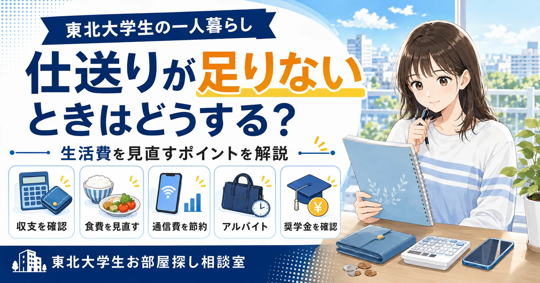 東北大学生の仕送りが足りないときはどうする？生活費を見直すポイントを解説