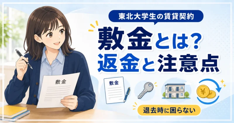 東北大学生の賃貸契約｜敷金とは？返金の仕組みと退去時の注意点