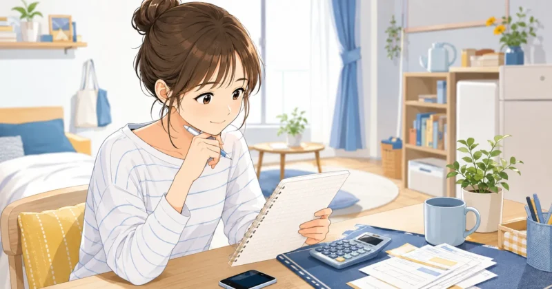 仕送りが足りず生活費の収支を確認する東北大学生