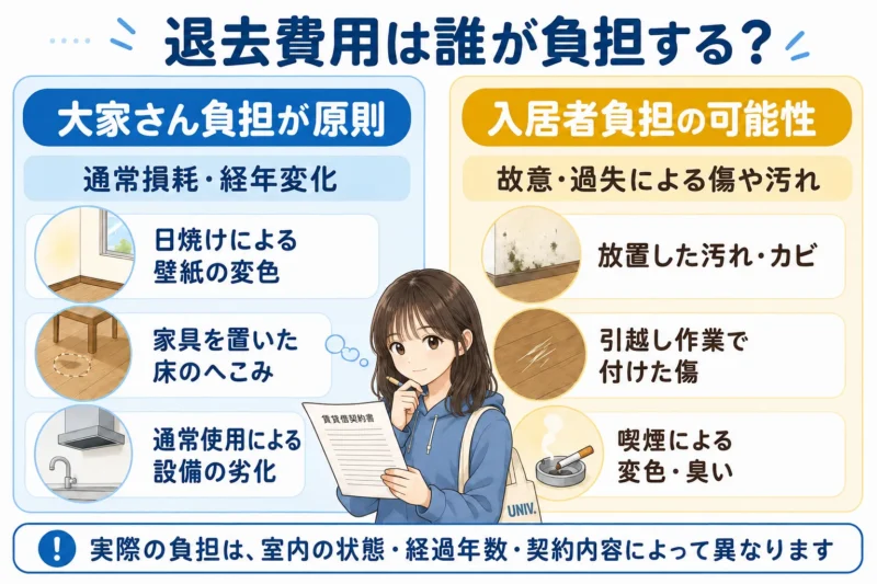 退去費用はだれが負担する？