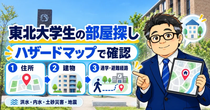 東北大学生の部屋探しでハザードマップを確認するポイント